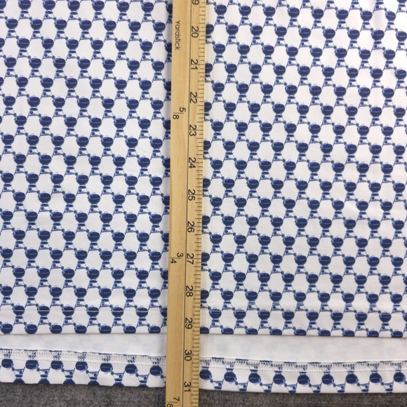 Turtleson Polo Medium White Blue Charcoal Grill Geometric Short Sleeve Golf - Picture 6 of 9